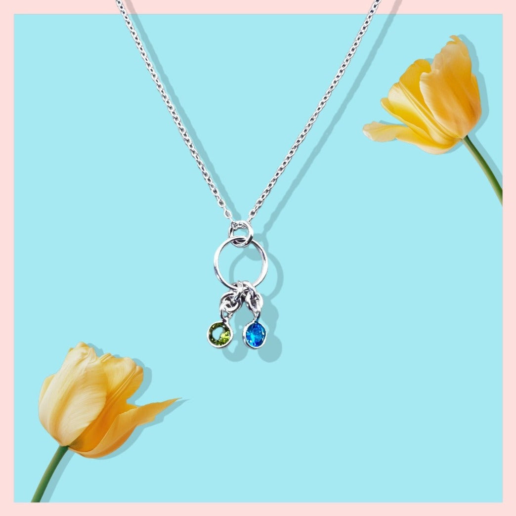 FAMILY CIRCLE BIRTHSTONE NECKLACE - Elizabeth Burry Design