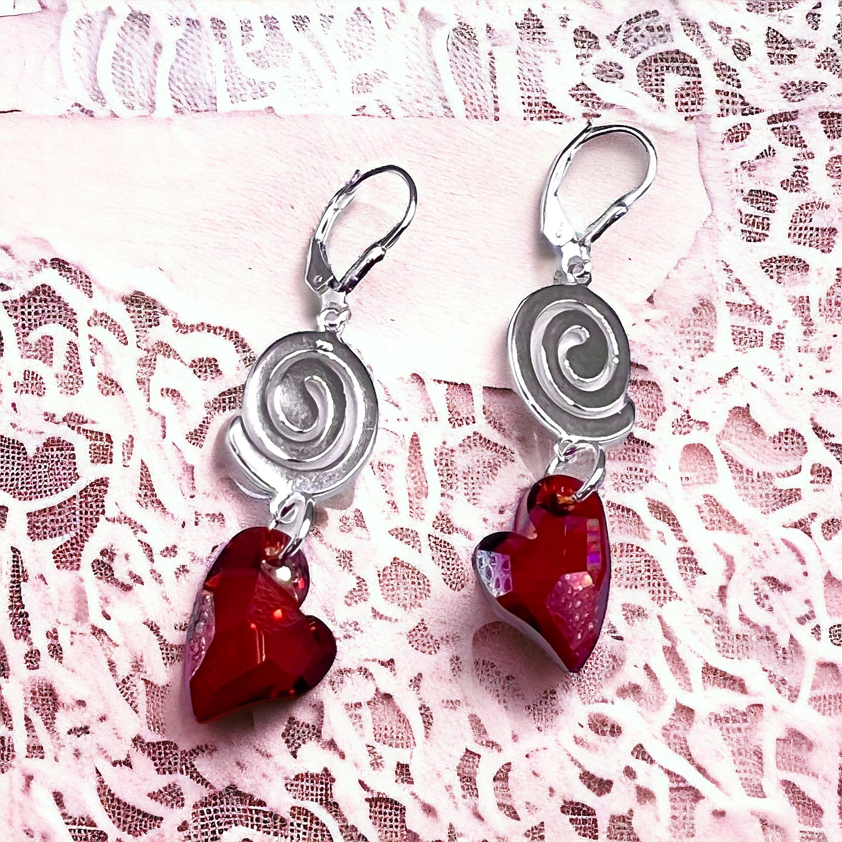 SWIRLING HEART EARRINGS - Elizabeth Burry Design