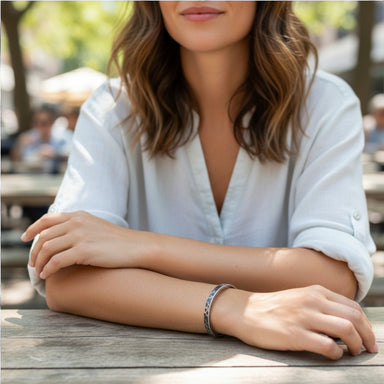 CASEY OXIDIZED SILVER BANGLE - Elizabeth Burry Design